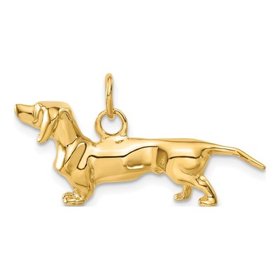 14K Yellow Gold 3-D Dachshund Dog Charm – view 4