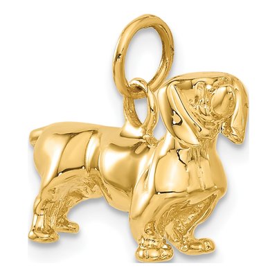 14K Yellow Gold 3-D Dachshund Dog Charm – view 5