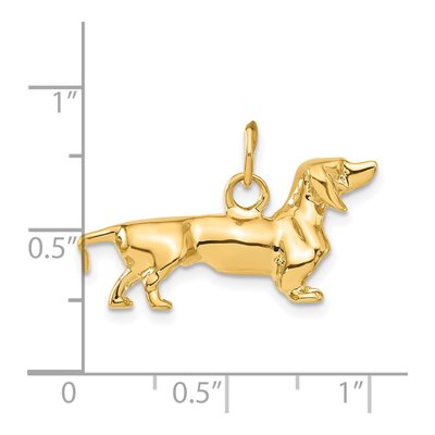14K Yellow Gold 3-D Dachshund Dog Charm – view 6