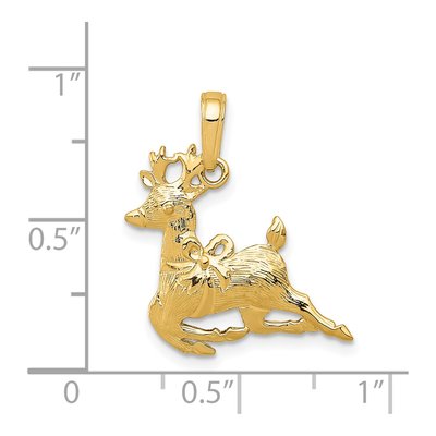 14K Yellow Gold Reindeer Pendant – view 4
