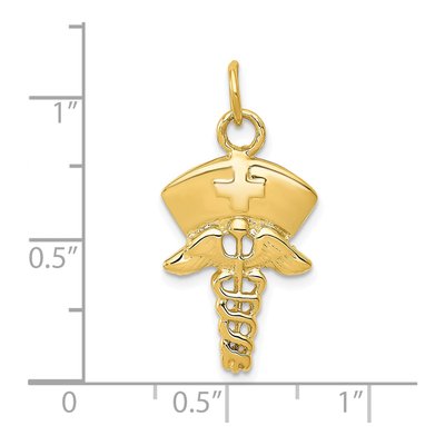 14K Yellow Gold Nurse Symbol Pendant – view 5