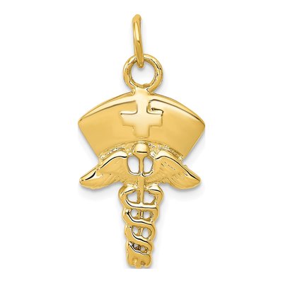 14K Yellow Gold Nurse Symbol Pendant