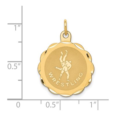 14K Yellow Gold Wrestling Disc Charm – view 5