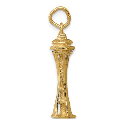 14K Yellow Gold Seattle Space Needle Charm – view 3