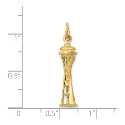 14K Yellow Gold Seattle Space Needle Charm – view 5