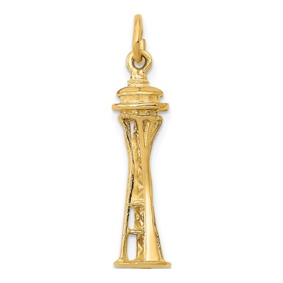 14K Yellow Gold Seattle Space Needle Charm
