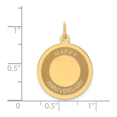 14K Yellow Gold 'happy Anniversary' Disc Charm – view 5