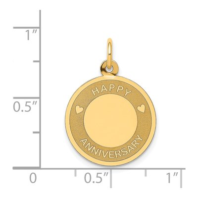 14K Yellow Gold Happy Anniversary Disc Charm – view 5