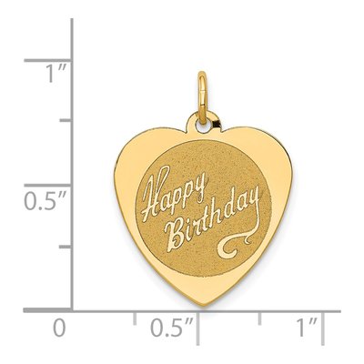 14K Yellow Gold Happy Birthday Heart Disc Charm – view 5