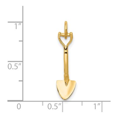 14K Yellow Gold 3-D Spade Charm – view 5