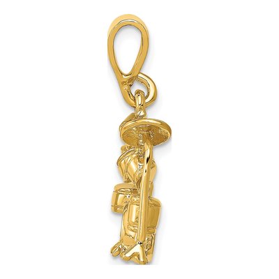 14K Yellow Gold 3-D Drum Set Charm – view 3