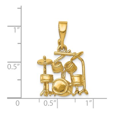 14K Yellow Gold 3-D Drum Set Charm – view 5