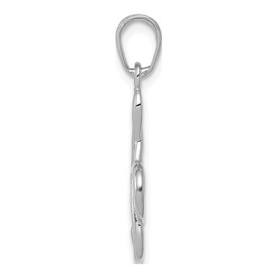 14K White Gold 3-D Treble Clef Pendant – view 3