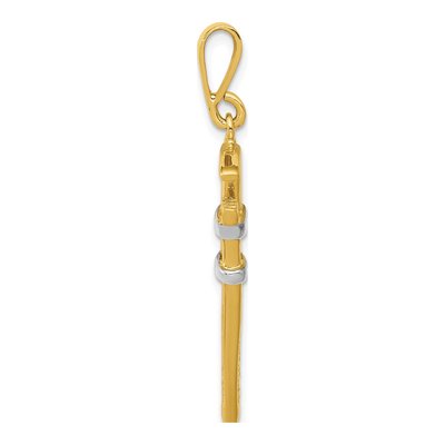 14K Yellow Gold Pipe Wrench Pendant – view 3