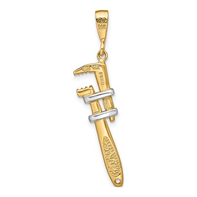 14K Yellow Gold Pipe Wrench Pendant – view 4