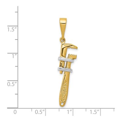 14K Yellow Gold Pipe Wrench Pendant – view 5