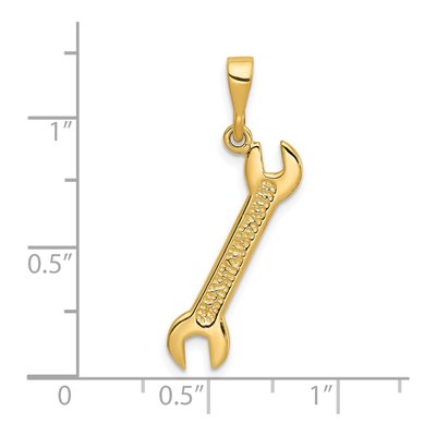 14K Yellow Gold 3-D Wrench Pendant – view 5