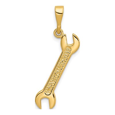 14K Yellow Gold 3-D Wrench Pendant