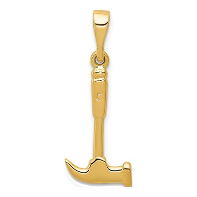 14K Yellow Gold Hammer Pendant