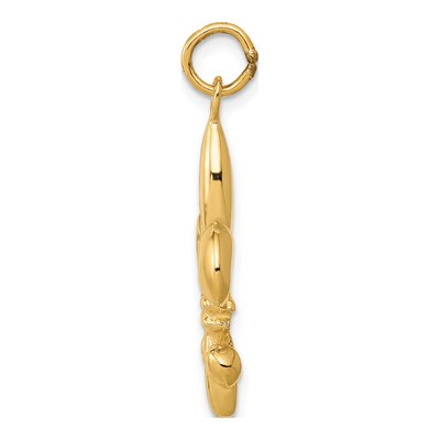 14K Yellow Gold Fleur de Lis 3-D Pendant – view 3