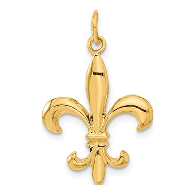 14K Yellow Gold Fleur de Lis 3-D Pendant – view 4