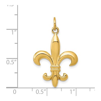 14K Yellow Gold Fleur de Lis 3-D Pendant – view 5