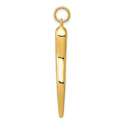 14K Yellow Gold 3-D Horn Charm – view 3