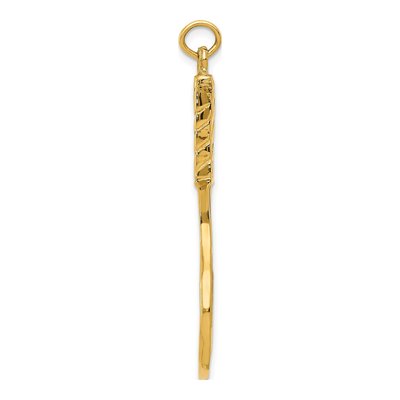 14K Yellow Gold 3-D Tennis Racquet Pendant – view 2