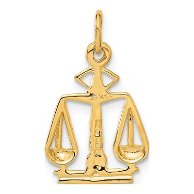 14K Yellow Gold Scales of Justice Pendant – view 4