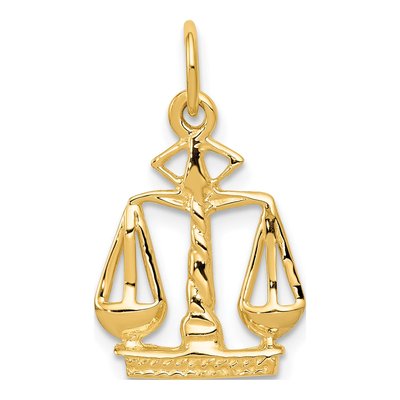 14K Yellow Gold Scales of Justice Pendant