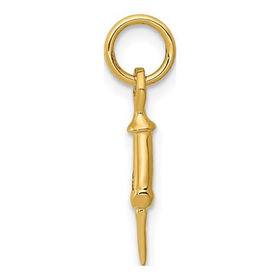 14K Yellow Gold Syringe Charm – view 3