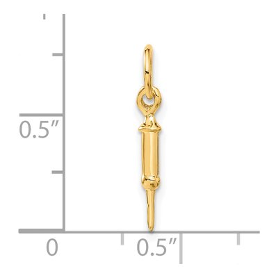 14K Yellow Gold Syringe Charm – view 5