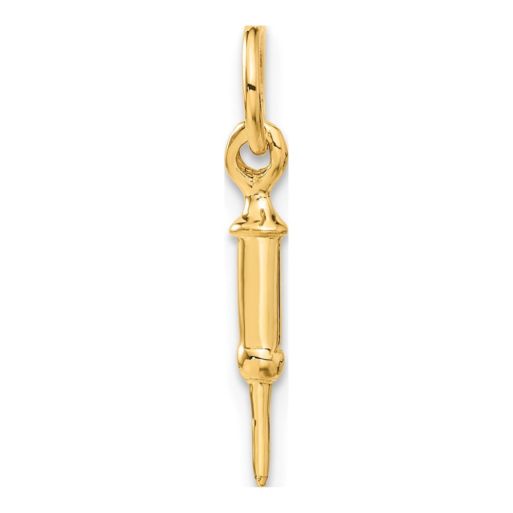 14K Yellow Gold Syringe Charm