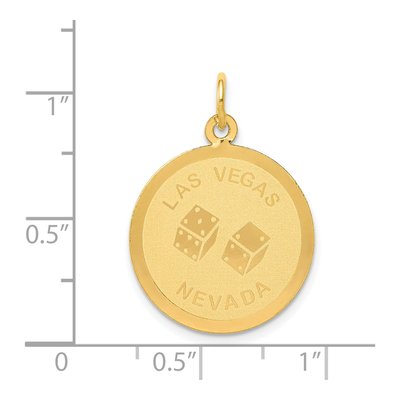 14K Yellow Gold Las Vegas Dice Disc Charm – view 5