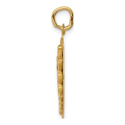 14K Yellow Gold Caduceus Disc Charm – view 3