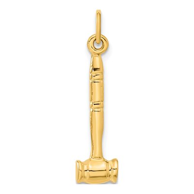 14K Yellow Gold 3-D Gavel Pendant – view 4
