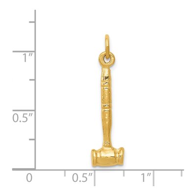 14K Yellow Gold 3-D Gavel Pendant – view 5