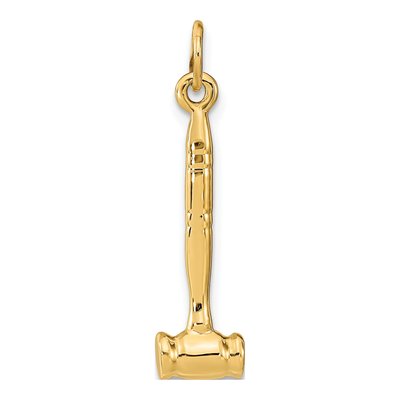 14K Yellow Gold 3-D Gavel Pendant