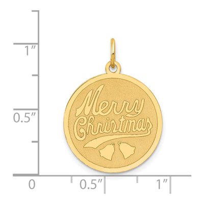 14K Yellow Gold Merry Christmas Disc Charm – view 5