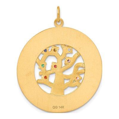 14K Yellow Gold CZ Tree of Life Pendant – view 4