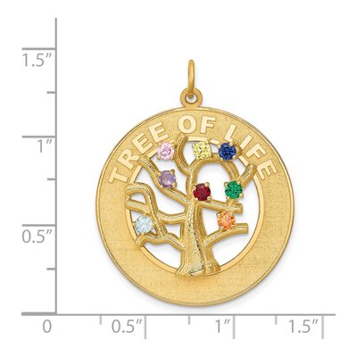 14K Yellow Gold CZ Tree of Life Pendant – view 5