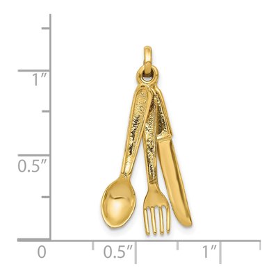 14K Yellow Gold 3-D Knife Charm – view 4