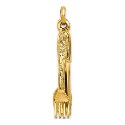 14K Yellow Gold 3-D Knife Charm – view 5