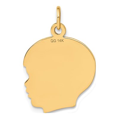 14K Yellow Gold Boys Head Pendant – view 4