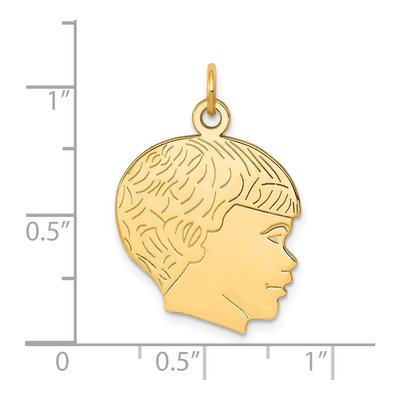 14K Yellow Gold Boys Head Pendant – view 5