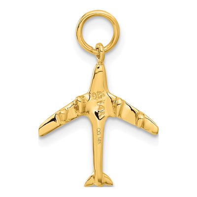 14K Yellow Gold 3-D Jet Pendant – view 4