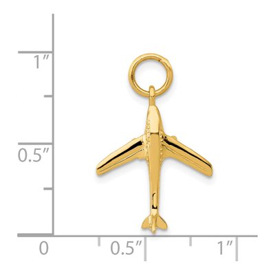14K Yellow Gold 3-D Jet Pendant – view 5