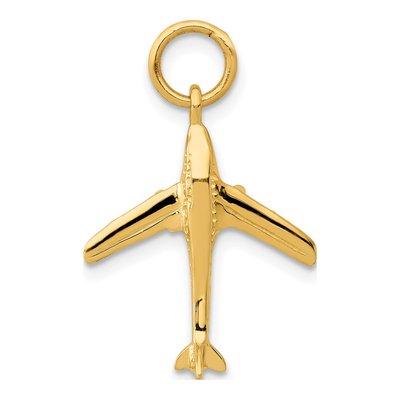 14K Yellow Gold 3-D Jet Pendant