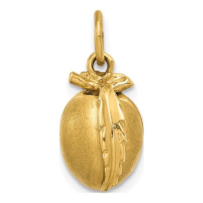 14K Yellow Gold 3-D Peach Pendant