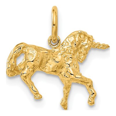 14K Yellow Gold Unicorn Pendant – view 3